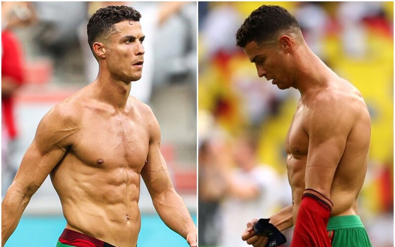 Ronaldo để lộ body vạn người mê khi rời sân Allianz Arena 